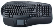 Ergonomic Multimedia Keyboard with Smart Touchpad