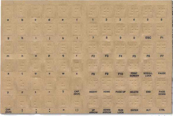 Braille Keytop Computer Key Labels