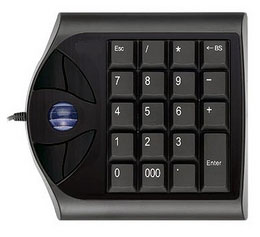 Optical Trackball with Integrated Numeric Keypad